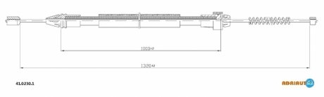 Трос ручного тормоза правый ADRIAUTO 41.0230.1