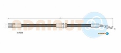 Шланг гальм. задн. лів. (диск. гальм) DAEWOO NUBIRA -02 ADRIAUTO 06.1222