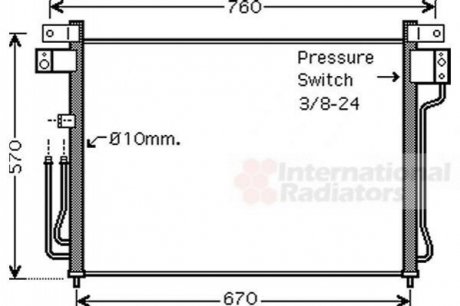 Конденсор кондиціонера NAVARA/PATHF 25DCi 05- Van Wezel 13005299