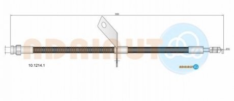 Шланг гальм. задн. прав. HYUNDAI i30 07- ADRIAUTO 10.1214.1
