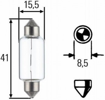 Лампа c15w 24v sv85 8gm002091-261 HELLA 8GM 002 091-261