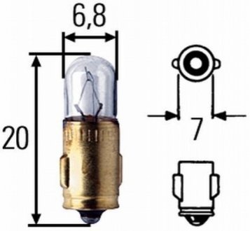 Лампа, выключатель 24V 3W BA 7 s HELLA 8GP 002 066-241