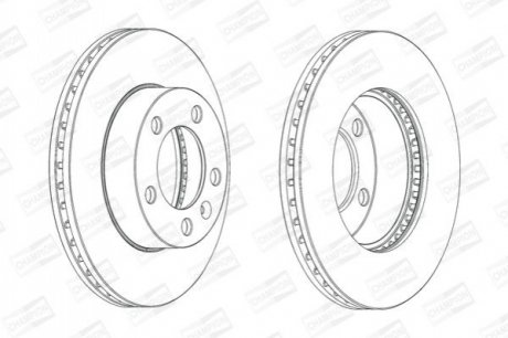 Диск тормозной RENAULT MASTER III 2.3DCI 2010- передн. CHAMPION 562713CH-1