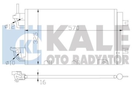 Конденсер с осуш. op astra h, zafira b 1,9d2,0i Kale 393500 (фото 1)