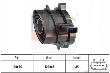 Розходомiр повiтря Bmw E46/60/61/65/66 01- EPS 1.991.005 (фото 1)