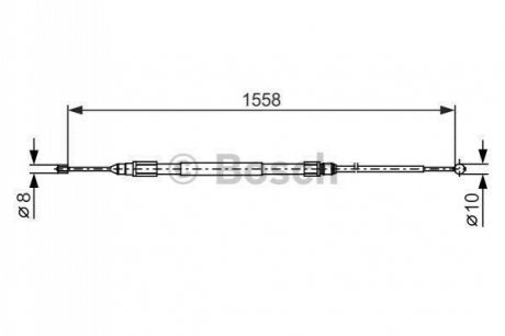 Трос ручного тормоза bmw x1(e84) 1558мм BOSCH 1 987 482 368