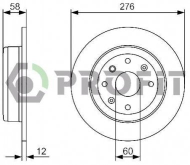 Диск гальмівний PROFIT 5010-2025