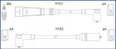 VW Комплект проводів високої напруги Golf II,Passat 1.0/1.8 80- HITACHI 134704