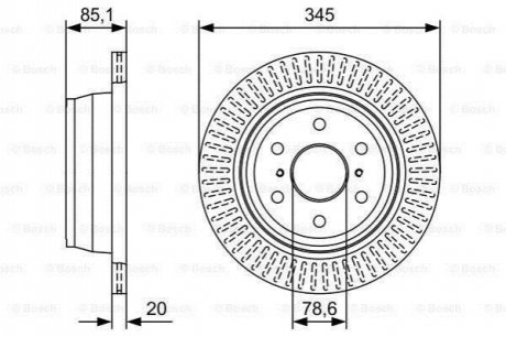 Тормозной диск задн Лев/Прав CADILLAC ESCALADE CHEVROLET AVALANCHE AVALANCHE 1500 SILVERADO 1500 SIL BOSCH 0986479W32