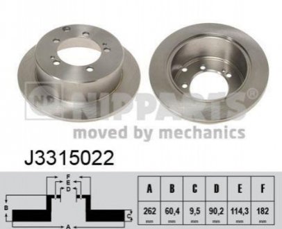 Диск тормозной MITSUBISHI PAJERO PININ 99- задний NIPPARTS J3315022