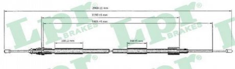 Трос ручника C4/307 2035mm LPR C0620B