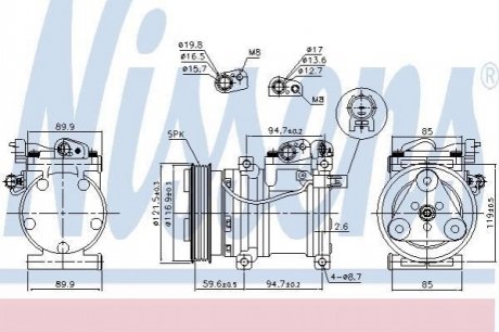 Компрессор, кондиционер NISSENS 89294