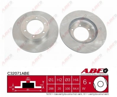 Диск тормозной передн ABE C32071ABE