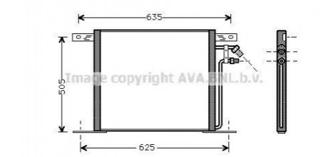 Конденсор кондиціонера MB VITO/V-CL G/D 95-03 (Ava) AVA COOLING MS5220