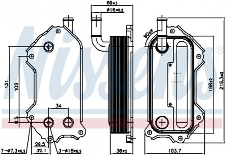 Радіатор масляний LEXUS IS/ TOYOTA AVENSIS, RAV 4 (вир-во) NISSENS 91117