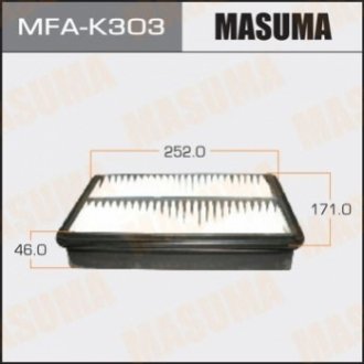 Воздушный фильтр A2517 LHD KIA/ SPORTAGE/ V2000, V2700 04- (1/40) MASUMA MFA-K303