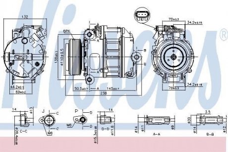 Компрессор bmw x5 (e70) 3.0i 207-908 NISSENS 890037