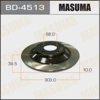 Диск тормозной rear CX-5 [уп.2] MASUMA BD4513