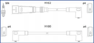 КОМПЛЕКТ ВЫСОКОВОЛЬТНЫХ ПРОВОДОВ HITACHI 134707 (фото 1)