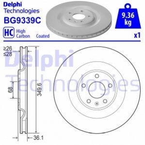 TARCZA HAMULCOWA TYL Delphi BG9339C (фото 1)