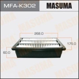 Воздушный фильтр A0458 LHD HYUNDAI/ SANTA FE/ V2000, V2700 05- (1/20) MASUMA MFA-K302 (фото 1)