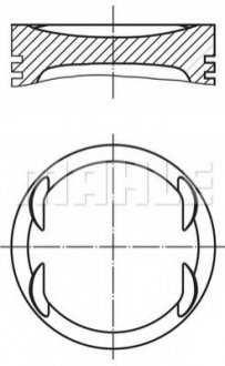 Поршень з кільцями VAG 77,01 1,6i 16V ATN/AUS/AZD (Mahle) MAHLE / KNECHT 030 99 02