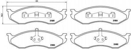 Тормозные колодки дисковые, к-кт. BREMBO P 37 004