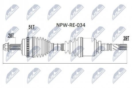 DRIVESHAFT NTY NPWRE034 (фото 1)