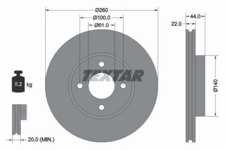 Томрозной диск TEXTAR 92239903 (фото 1)