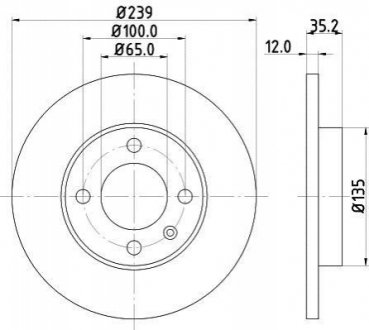 Тормозной диск HELLA 8DD355100-131 (фото 1)