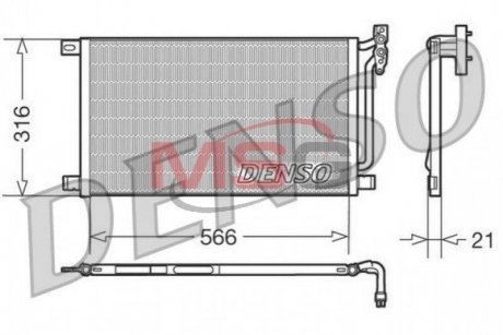 Радіатор кондиціонера BMW X3 E83 04-10, 3 E46 99-05 DENSO DCN05003