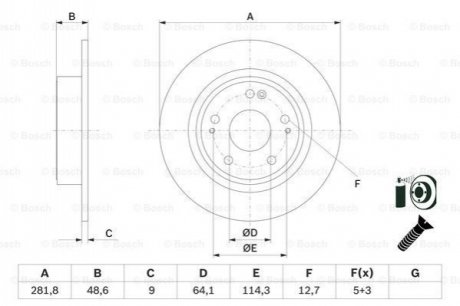 Диск гальмівний BOSCH 0986479F76