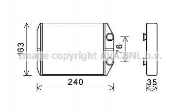 Радиатор отопителя DACIA LODGY (2012) 1.6 (AVA) AVA COOLING DAA6014