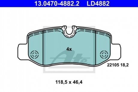 Комплект тормозных колодок ATE 13.0470-4882.2 (фото 1)