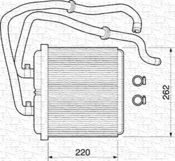 Теплообменник, отопление салона MAGNETI MARELLI 350218072000