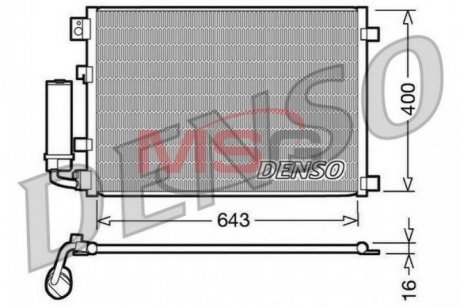 Радіатор кондиціонера 1.6MPI 16V,2.0MPI 16V NISSAN Qashqai 07-14 DENSO DCN46002