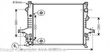 Радиатор охлаждения двигателя AVA AVA COOLING VO2133