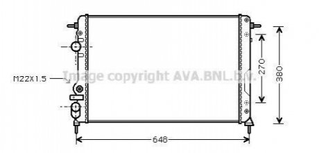 Радиатор охлаждения двигателя RENAULT MEGANE (1996) 1.9 (Ava) AVA COOLING RTA2266