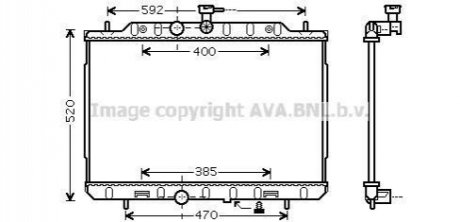 Радиатор охлаждения двигателя NISSAN X-TRAIL (2007) 2.0 AVA COOLING DN2291 (фото 1)