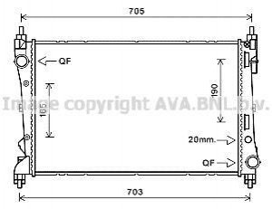 Радіатор охолодження FIAT DOBLO (вир-во) AVA COOLING FTA2449 (фото 1)