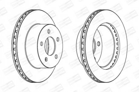 JEEP Диск тормозной передний Cherokee,Grand Cherokee,Wrangler 84-07 CHAMPION 562802CH