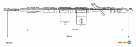 Трос ручного тормоза ADRIAUTO 10.0215