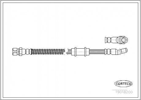 Шланг тормозной ВАЗ 2121 передний (L=471 мм) CORTECO 19018200