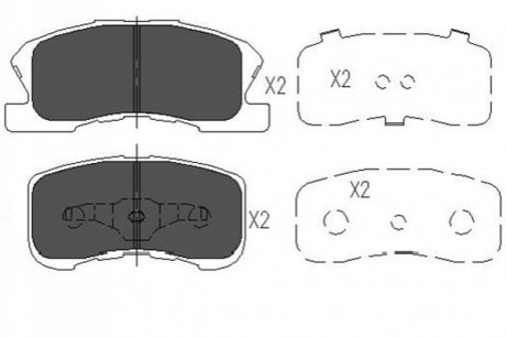 К-т торм. колодок Fr Daihatsu KAVO KBP1508 (фото 1)