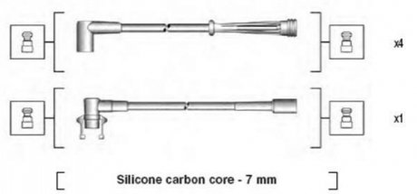 ВИСОКОВОЛЬТНІ ДРОТИ, КОМПЛЕКТ MAGNETI MARELLI 941145170714 (фото 1)