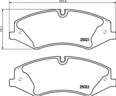 Тормозные колодки дисковые, к-кт. BREMBO P 44 024