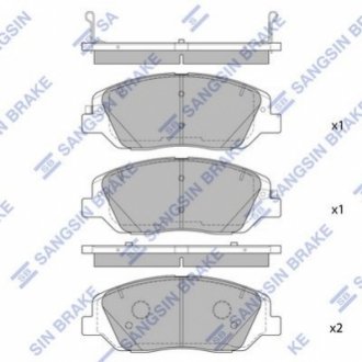 Колодка тормозная передняя (58101-2WA00) SANGSIN Hi-Q (SANGSIN) SP4102