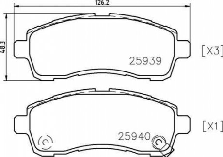 Колодки тормозные передние MAZDA 2 DE_ DH_3 07/07-06/15/MAZDA 2 Saloon DE_ 05/10-06/15 BREMBO P49057