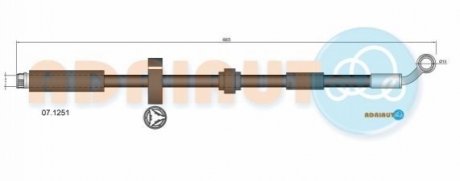 CITROEN Гальмівний шланг прав. DS3 1.6 11- ADRIAUTO 07.1251