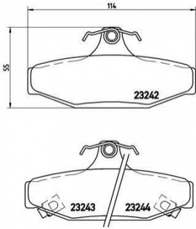 Дисковые тормозные колодки компл. BREMBO P 15 004